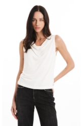 Viscolycra Twisted Degage Sleeveless Off White