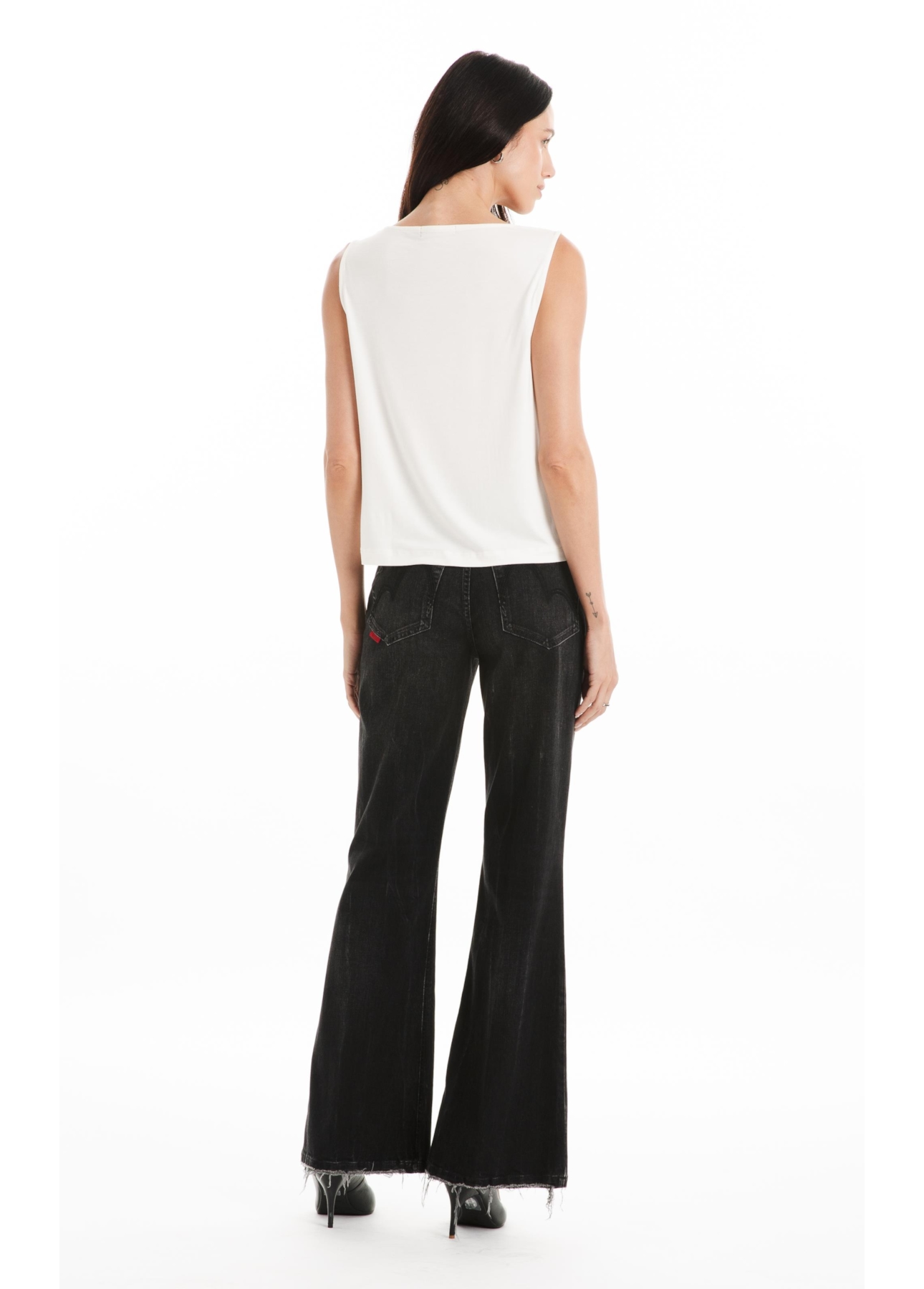 Viscolycra Twisted Degage Sleeveless Off White