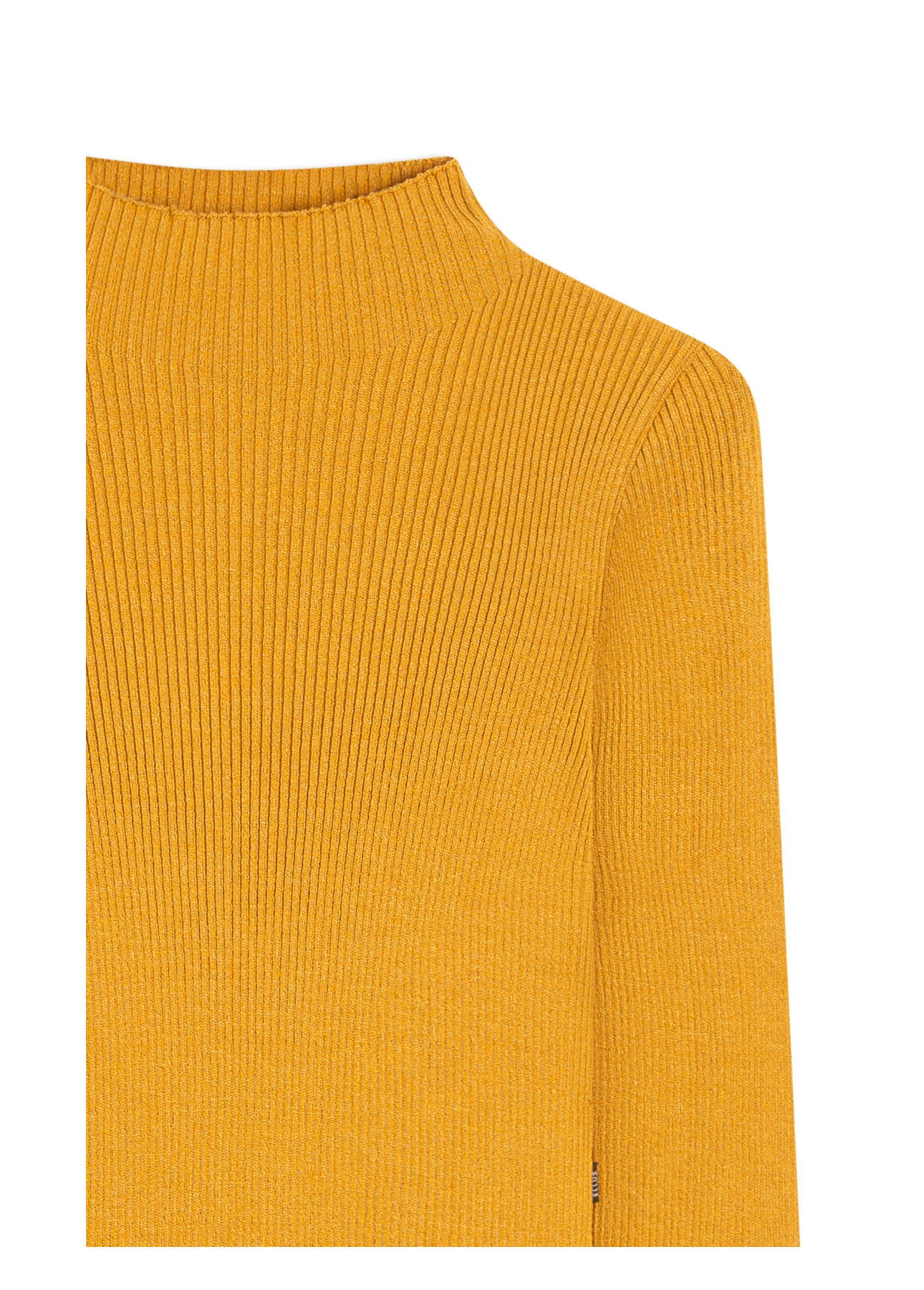 Viscose Ribbed Knit Turtleneck Mostarda