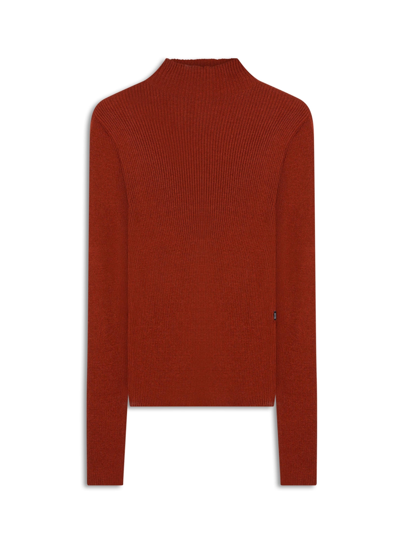 Viscose Ribbed Knit Turtleneck Whisky