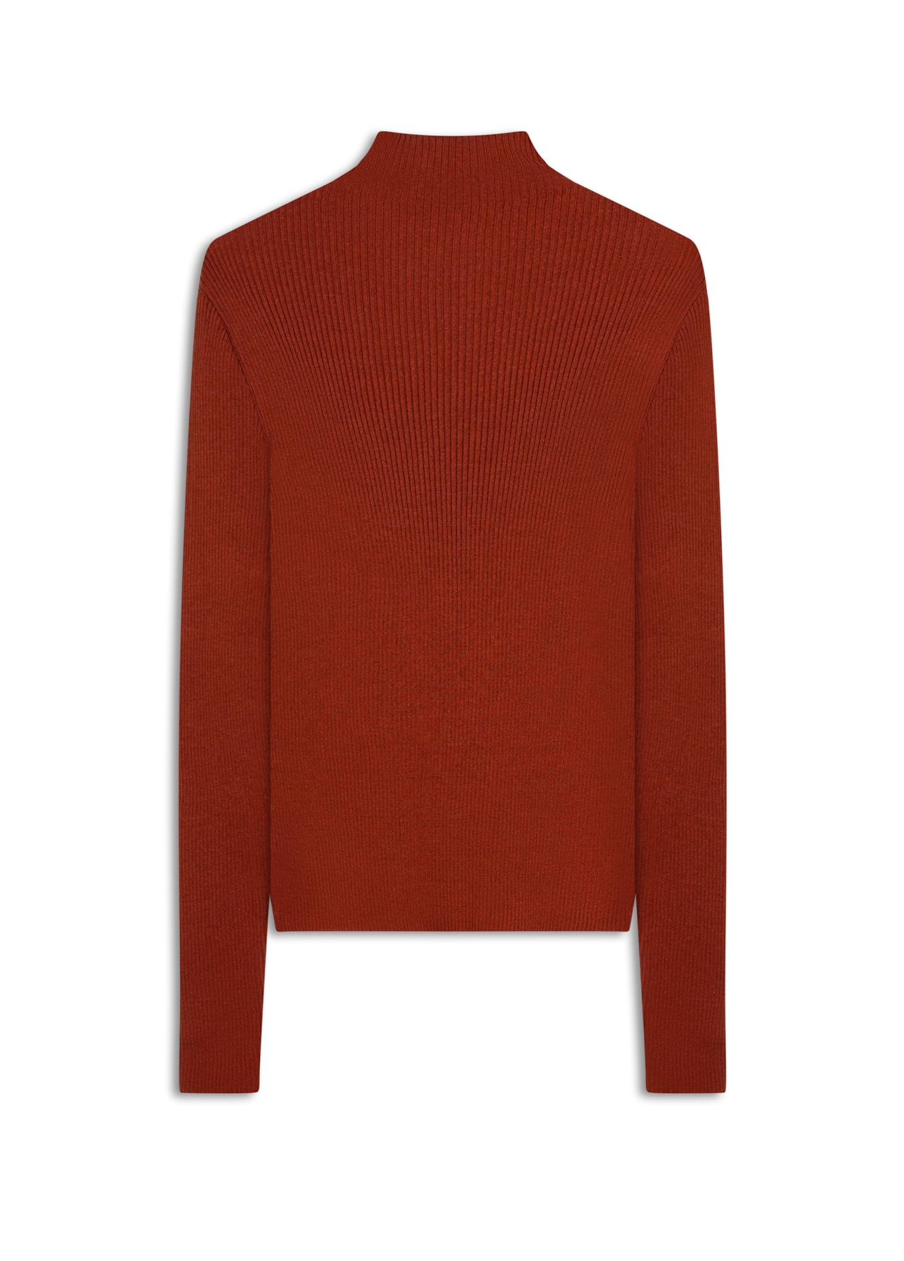 Viscose Ribbed Knit Turtleneck Whisky