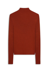 Viscose Ribbed Knit Turtleneck Whisky