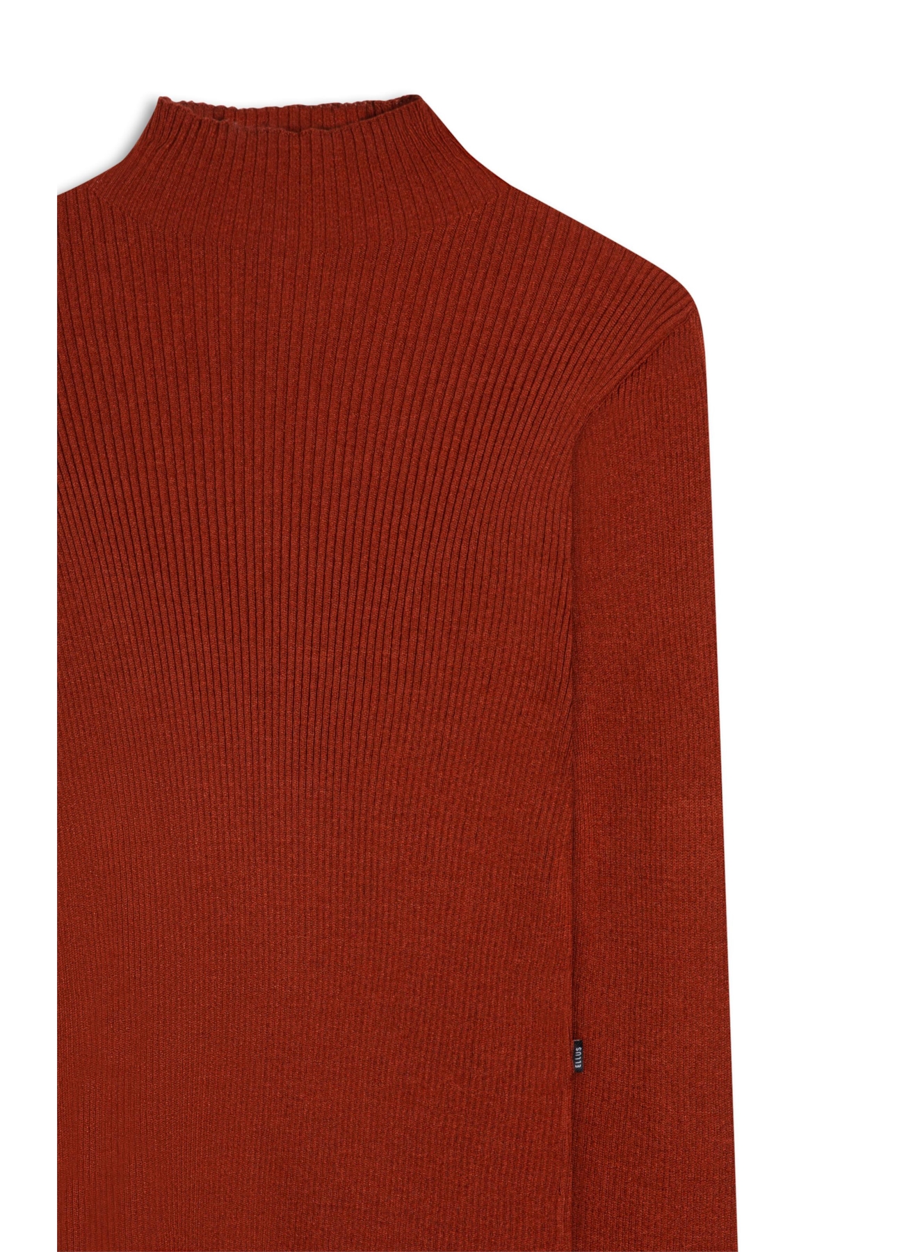 Viscose Ribbed Knit Turtleneck Whisky
