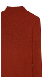 Viscose Ribbed Knit Turtleneck Whisky