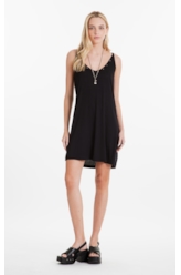 Viscotricot Eyelets Dress Preto