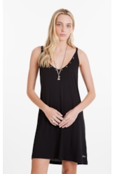 Viscotricot Eyelets Dress Preto
