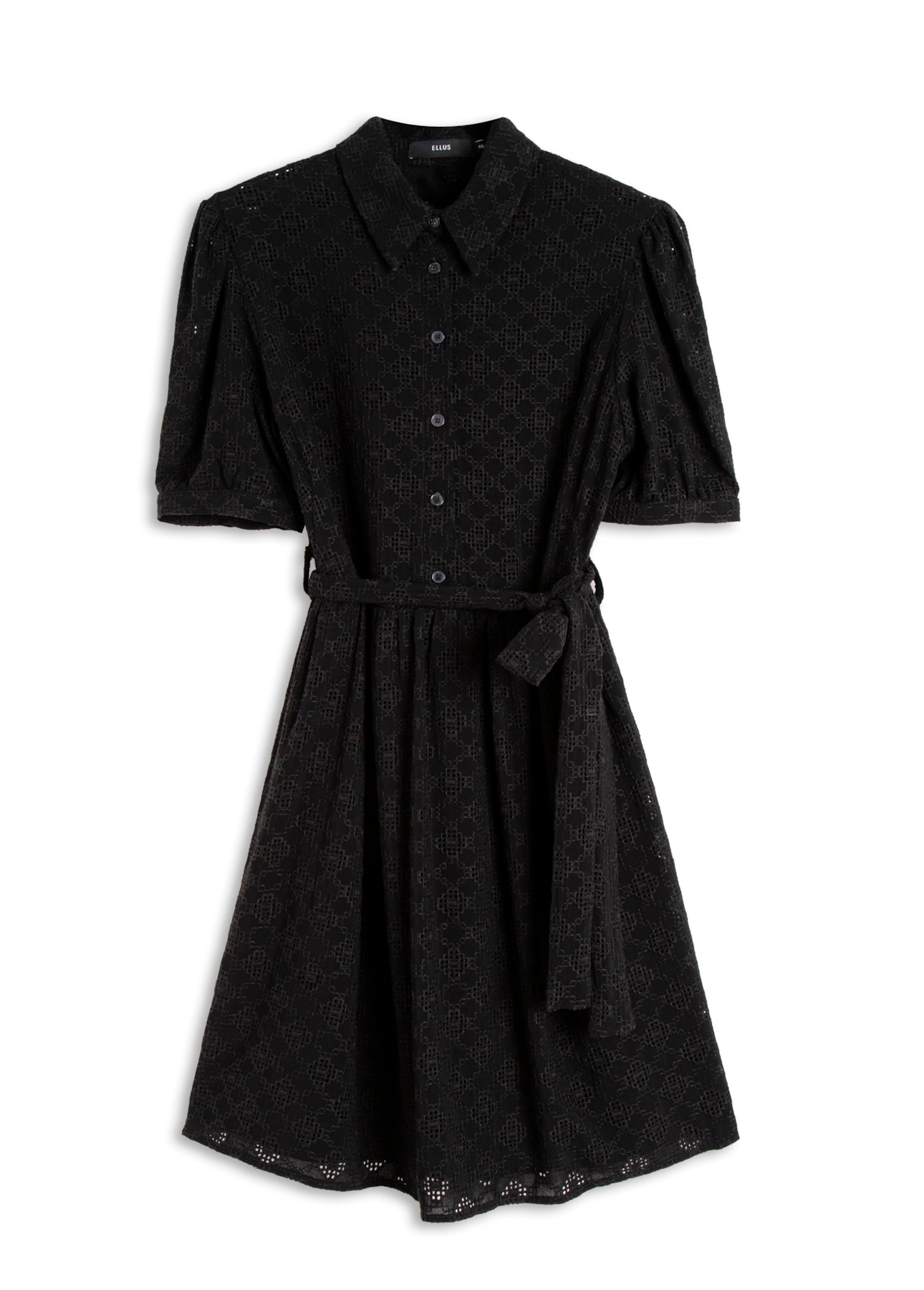 Voil de Viscose Chemise Midi Preto