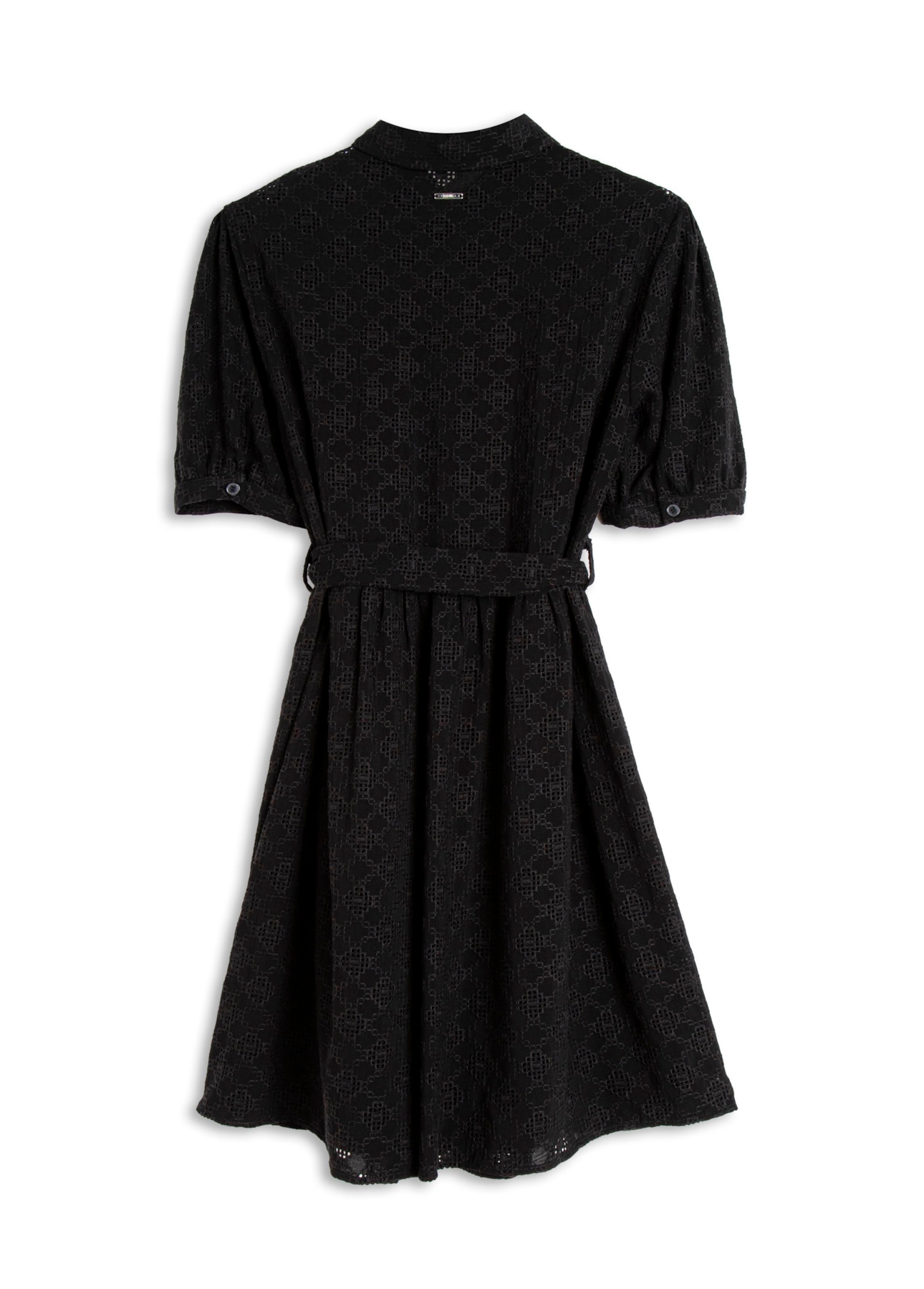 Voil de Viscose Chemise Midi Preto