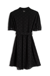 Voil de Viscose Chemise Midi Preto