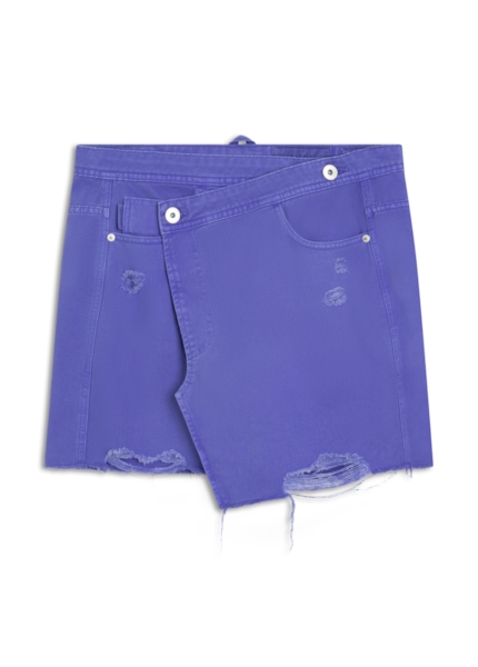 White Denim Ii Saia Wrap Azul Bic
