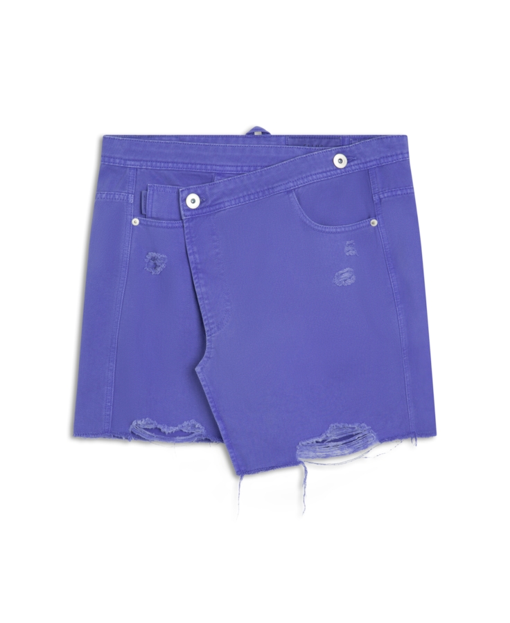 White Denim Ii Saia Wrap Azul Bic