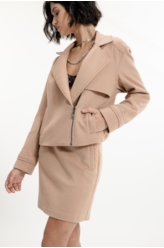 Wool Cashmere Cropped Jacket Bege