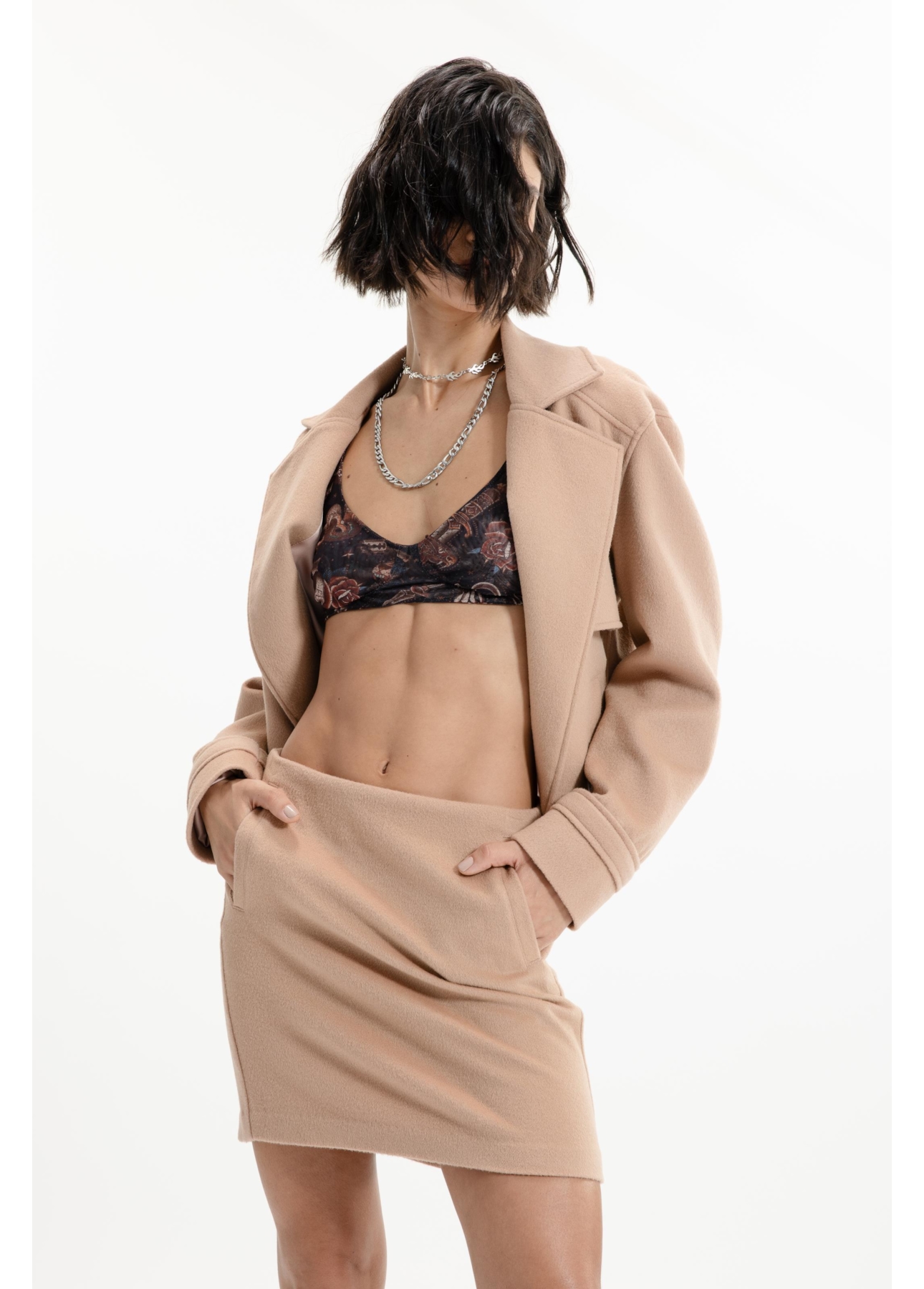 Wool Cashmere Mini Bege