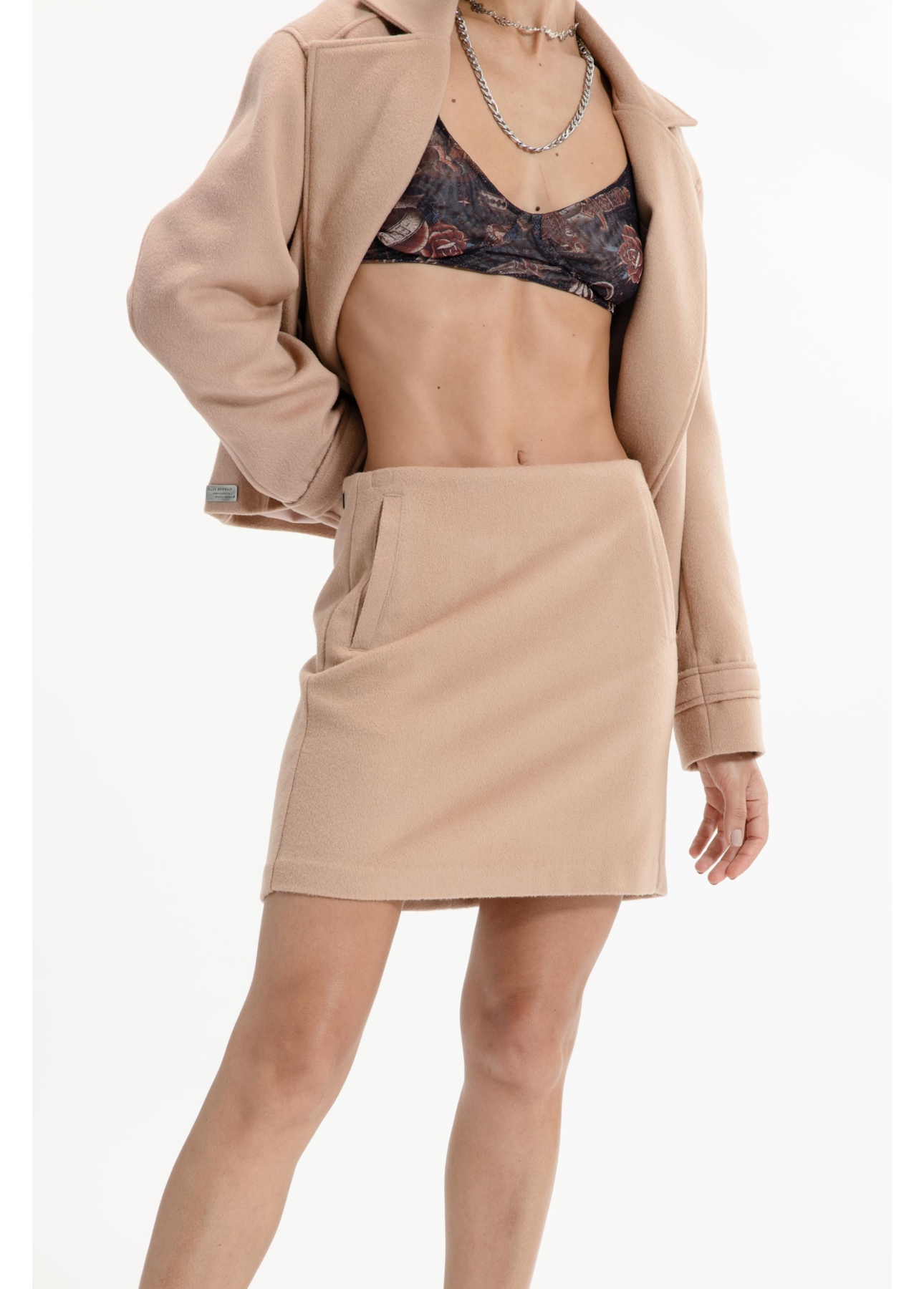 Wool Cashmere Mini Bege
