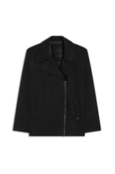 Wool Coat Ziper Chumbo Mescla