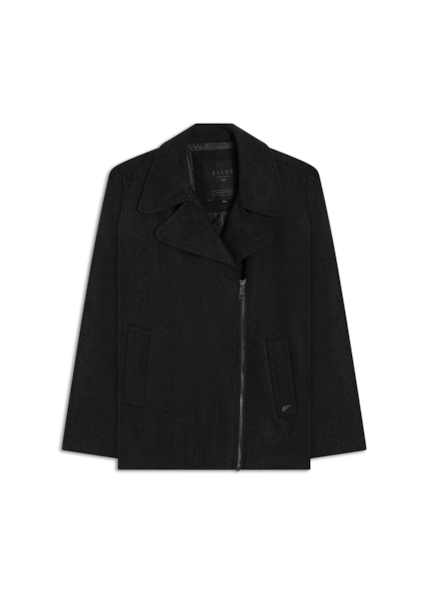 Wool Coat Ziper Chumbo Mescla