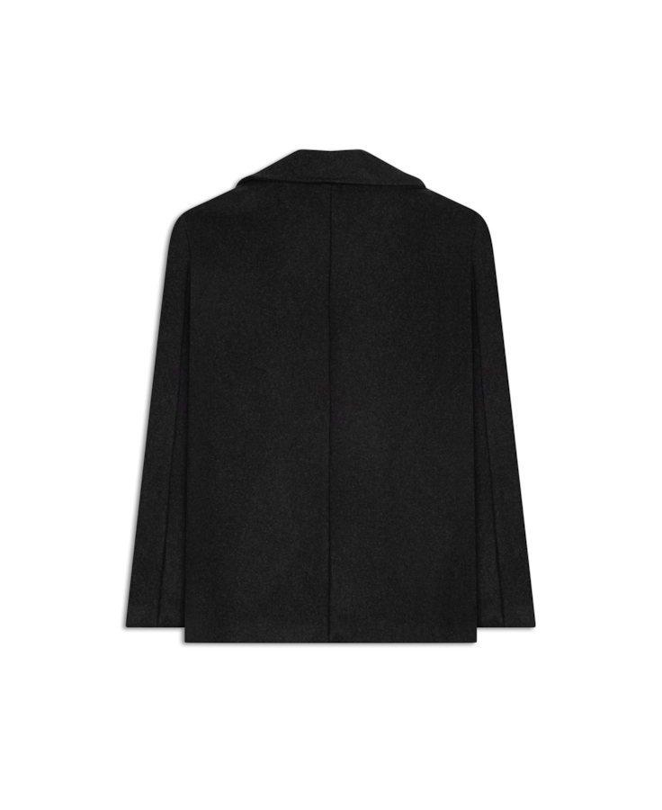 Wool Coat Ziper Chumbo Mescla